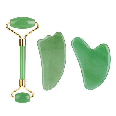 Gua Sha Jade görgős készlet masszírozó arcra test szépség bőrápolás Gouache kaparó Guasha bőrápoló arc lift cellulit masszázs eszköz