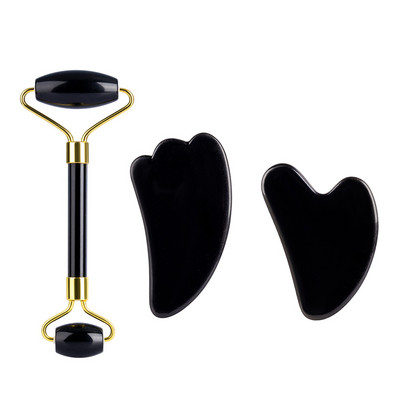 Gua Sha Jade görgős készlet masszírozó arcra test szépség bőrápolás Gouache kaparó Guasha bőrápoló arc lift cellulit masszázs eszköz