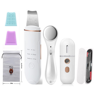 Ultrahangos bőrradír elektromos arc peeling spatula rádiófrekvenciás EMS mitesszer eltávolító pórustisztító arc lifting