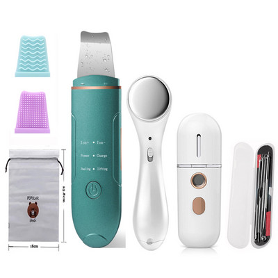 Ultrahangos bőrradír elektromos arc peeling spatula rádiófrekvenciás EMS mitesszer eltávolító pórustisztító arc lifting