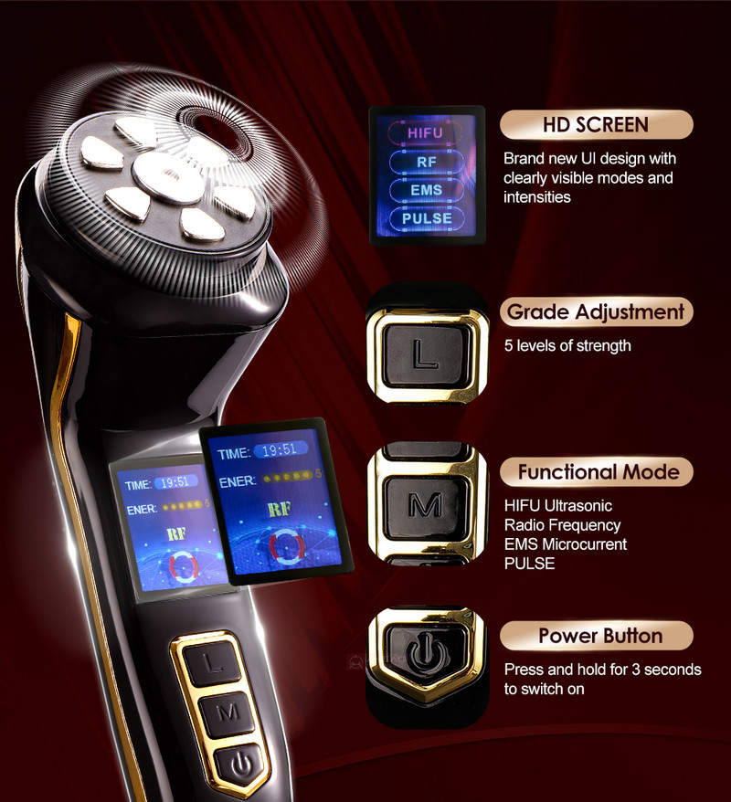 Mini Hifu Heat Up Beauty Machine 4 az 1-ben EMS RF impulzus nagy intenzitású fókuszált ultrahang 3. non-invazív húzó lifting technológia