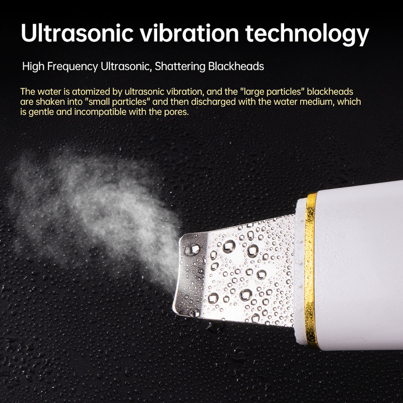 Ultrahangos bőrradír vibrációs arc spatula mitesszer eltávolító arcradír lapát Tiszta kavitációs peeling arc lifting