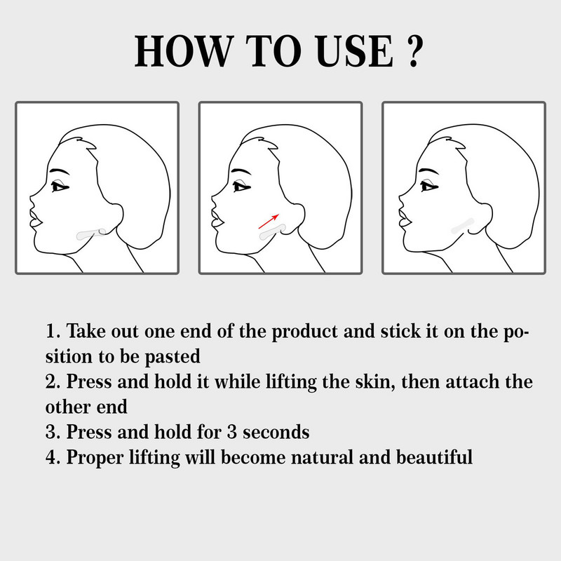 Nevidljiva traka za podizanje lica Visoka elastičnost i vodootpornost Naljepnica za trenutno podizanje lica Iznimno tanka nevidljiva traka za lice za skrivanje