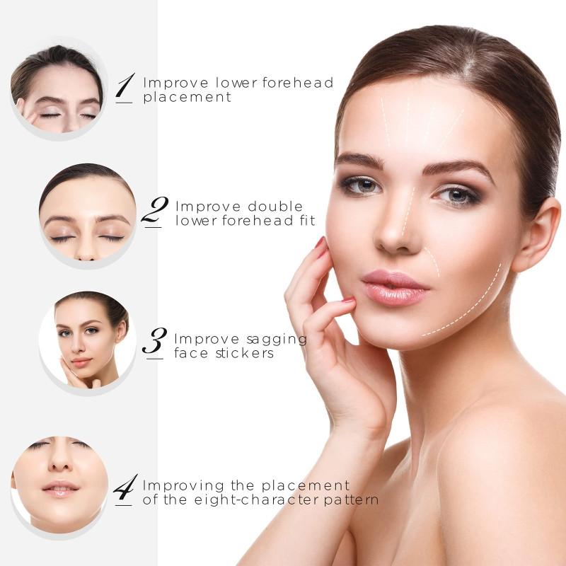 40 tk Näot tõstev teip Näo tõstev plaaster Nähtamatu V-jooneline näo tõstmise plaaster Teibid ja ribad Komplekt Kael Silm Topeltlõua tõstmisnööridHot