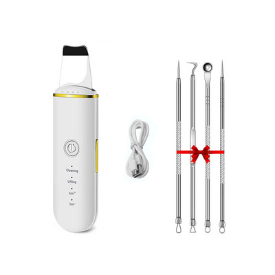 Scrubber cu ultrasunete pentru piele, frumusețe, lopată pentru față, curățarea porilor, îndepărtarea punctelor negre, masaj facial, mașină de peeling pentru îngrijirea pielii, pentru acnee