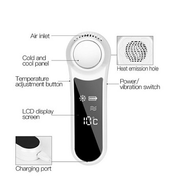 Електрически масажор за лице Горещ студен чук Ултразвукова криотерапия Вибрация на лицето Свиване на порите Спа Йон Инструмент за красота
