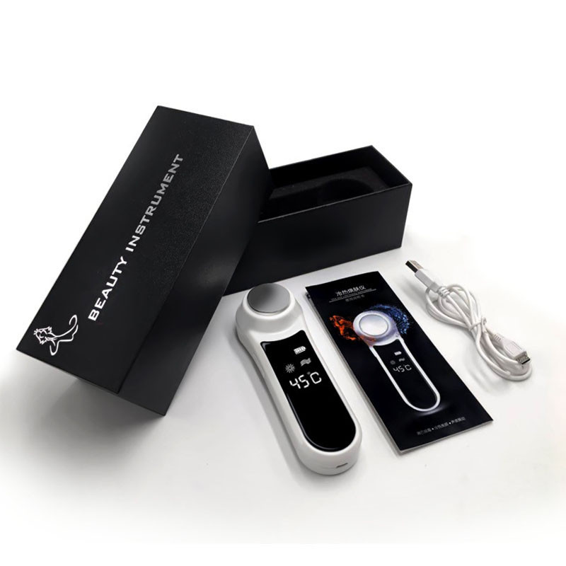 Masaj electric pentru frumusețea feței Ciocan rece fierbinte Crioterapie cu ultrasunete Vibrații faciale Micșorarea porilor Instrument de frumusețe cu ioni de spa