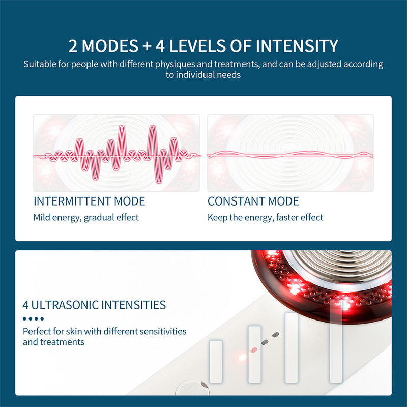Ručni 40K kavitacijski ultrazvučni aparat za mršavljenje tijela, prijenosni uređaj za fotonsku terapiju u 6 boja za pomlađivanje kože
