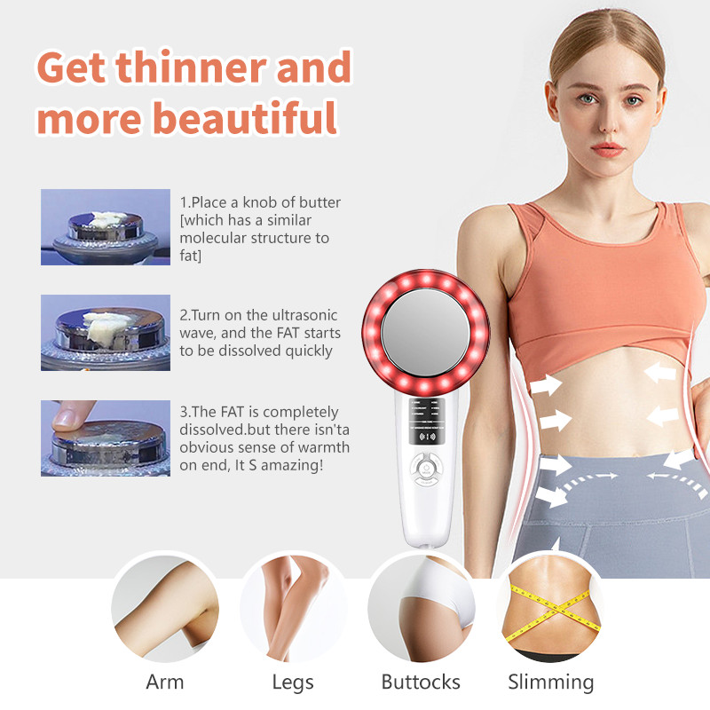 6 u 1 ultrazvučni kavitacijski masažer za mršavljenje tijela pomlađuje kožu daje toniranu kožu i podiže uređaj za uljepšavanje lica, ruku i nogu