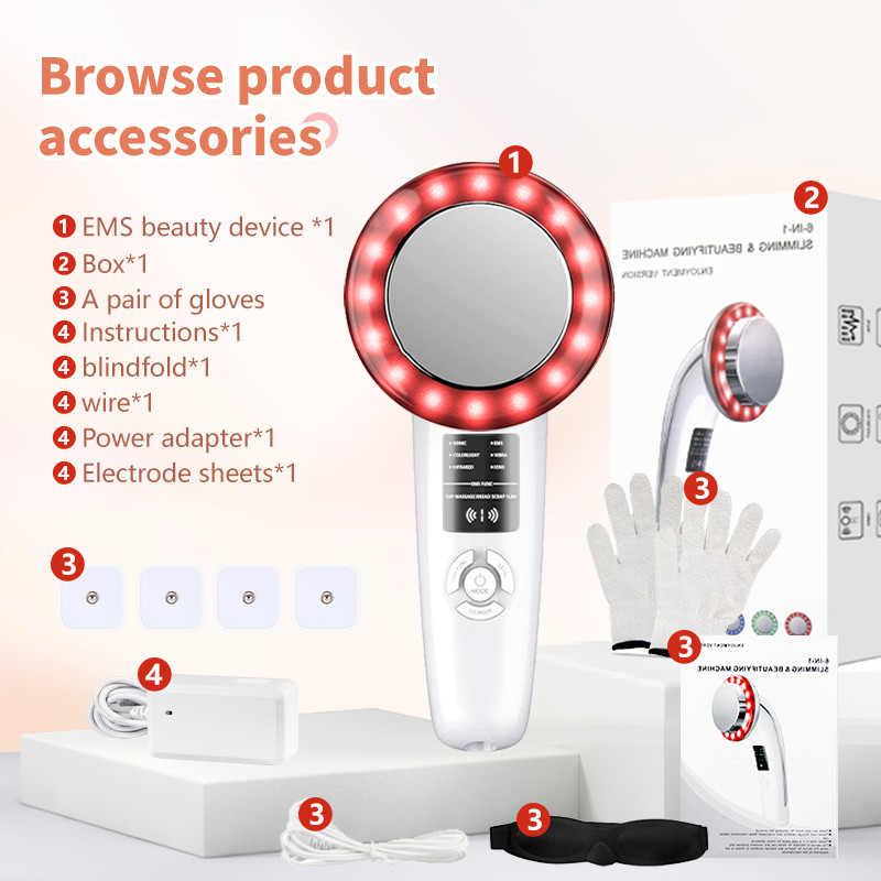 6 u 1 ultrazvučni kavitacijski masažer za mršavljenje tijela pomlađuje kožu daje toniranu kožu i podiže uređaj za uljepšavanje lica, ruku i nogu