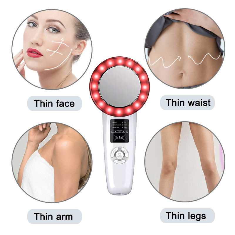 6-in-1 EMS liekninantis infraraudonųjų spindulių terapijos masažuoklis RF ultragarsinis kavitacijos anticeliulitinis masažas riebalus deginantis liekninamasis prietaisas