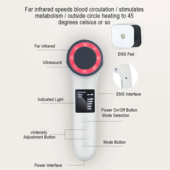 3-в-1 ултразвукова вълна EMS вибрация инфрачервена терапия устройство за изгаряне на мазнини отслабване антицелулитен инструмент за стягане на кожата
