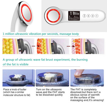 3-в-1 ултразвукова вълна EMS вибрация инфрачервена терапия устройство за изгаряне на мазнини отслабване антицелулитен инструмент за стягане на кожата