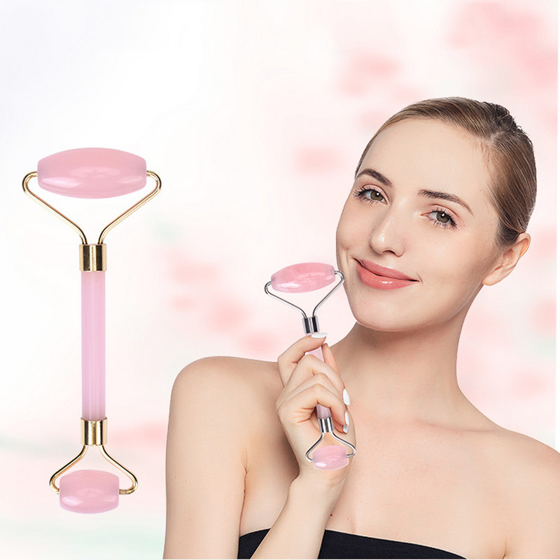 Natural Rose Jade Roller Arcmasszázs Kristálykő Jade Masszírozó Crystal Roller Skin Archenger Ránctalanító Masszázs Henger