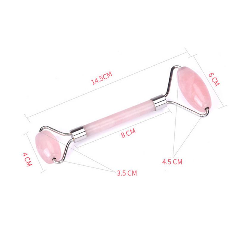 Natural Rose Jade Roller Arcmasszázs Kristálykő Jade Masszírozó Crystal Roller Skin Archenger Ránctalanító Masszázs Henger