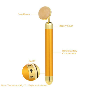 24K Beauty Bar V Face Artifact Face-lift Stick Facial Massage Stick Jade Roller Facial Body SPA Shaping Stick Skin Pulse