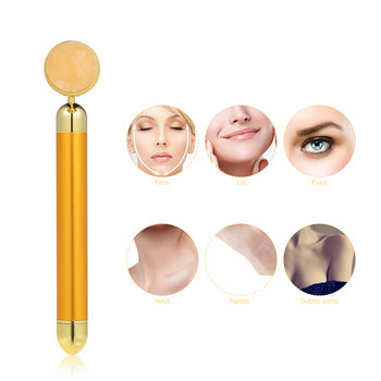 24K Beauty Bar V Face Artifact Face-lift Stick Facial Massage Stick Jade Roller Facial Body SPA Shaping Stick Skin Pulse