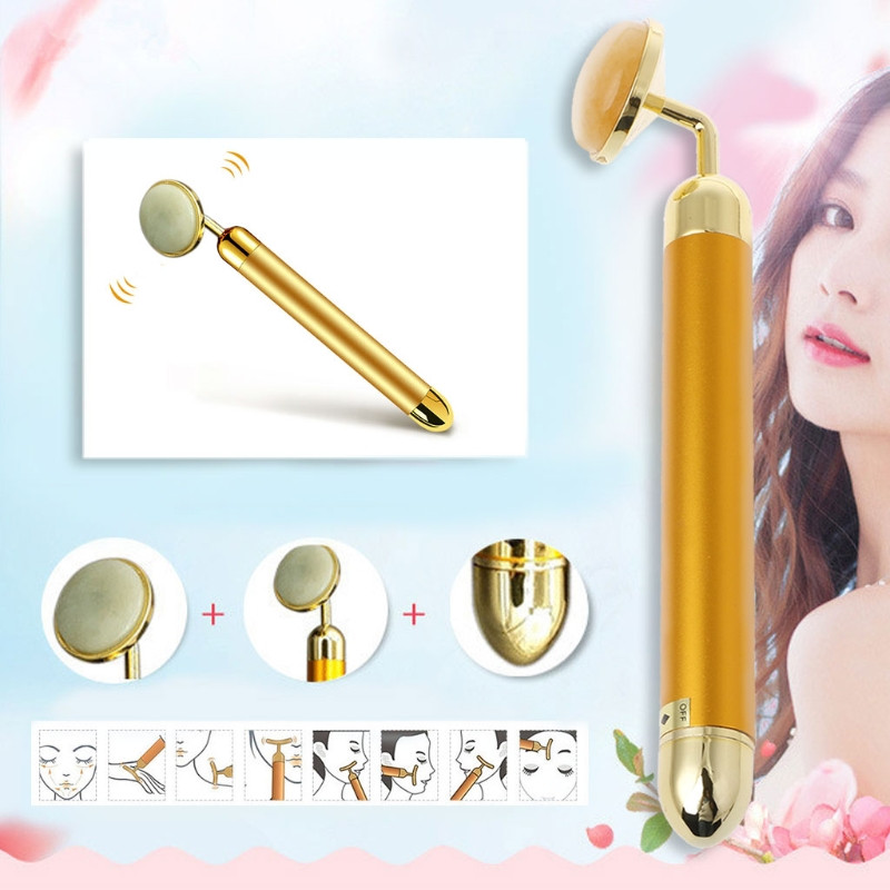 24K Beauty Bar V Face Artifact Face-Lift Stick Arcmasszázs Stick Jade Roller arcápoló Body SPA Alakformáló Stick Skin Pulse