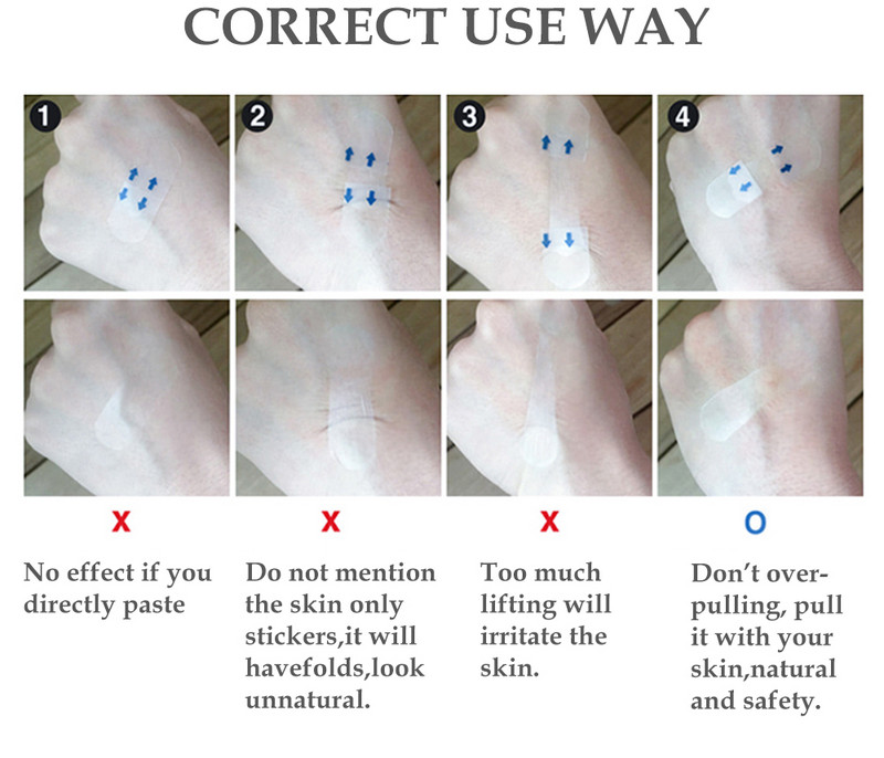 Yoxier 40 tk näo tõstmise kleebised nähtamatu veekindel joon kortsude õhuke näo näojoon V-kujuline nägu tõstev teip Scotch näole