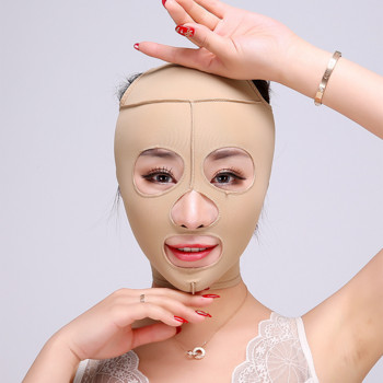 S/M/L/XL Цяла маска за повдигане на лицето Инструмент за тънко лице Грижа за здравето Масаж за отслабване Повдигане на брадичката V Face Shaper Масажна превръзка за лице 1 бр.