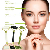 Valjak za masažu lica Dvostruka glava Jade Bowlder za lice Jade Roller Guasha strugač za lice Massager za mršavljenje Face Lift