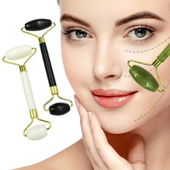 Ρολό μασάζ προσώπου Double Head Jade Bowlder For Face Massager Jade Roller Guasha Scraper For Face Slimming Massager Face Lift