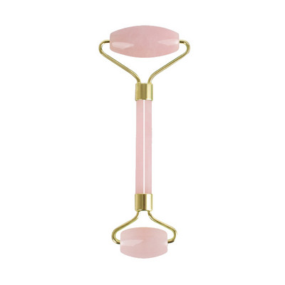 1PC Комплект ролки от нефрит от розов кристален камък Face Lift Massage Roller Facial Slimming Massager Естествен кварцов камък Инструмент за масаж на врата