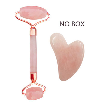 Rózsakvarc Púder Kristály Jade Roller Masszázs Spa Természetes Rózsaszín Kézzel Készített Gua Sha Stone Arc Beauty Device Arc Bőrápoló eszköz