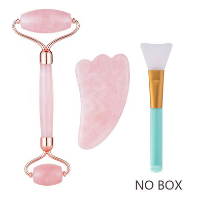 Rózsakvarc Púder Kristály Jade Roller Masszázs Spa Természetes Rózsaszín Kézzel Készített Gua Sha Stone Arc Beauty Device Arc Bőrápoló eszköz