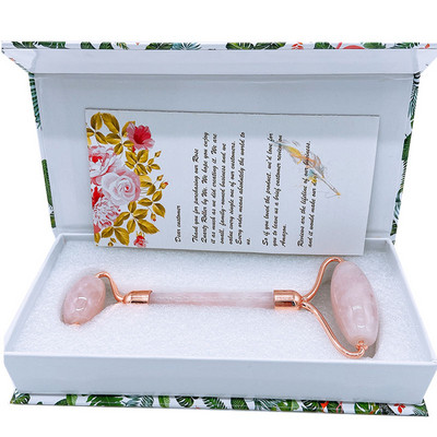 Rózsakvarc Púder Kristály Jade Roller Masszázs Spa Természetes Rózsaszín Kézzel Készített Gua Sha Stone Arc Beauty Device Arc Bőrápoló eszköz