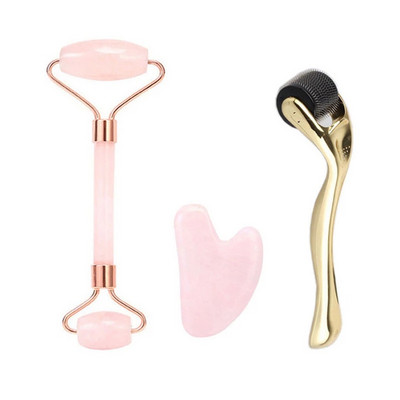 Nefrito ritininis veido masažas Rožinis kvarcas Natūralus akmuo Crystal Slimmer Lift Wrinkle Double Chin Remover Grožio priežiūra Lieknėjimo įrankiai