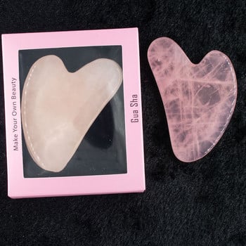 Rose Quartz Gua Sha Ρολό από φυσική πέτρα νεφρίτη και σετ Gua Sha Σετ μασάζ Ρολό προσώπου Περιποίηση δέρματος Προσώπου Κρύσταλλο απορρόφησης λαδιού