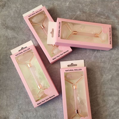 Rozenkvarc Gua Sha Valjak od žada od prirodnog kamena i Gua Sha Set Masažer Valjak za lice Njega kože Valjak za upijanje ulja za lice Kristalni