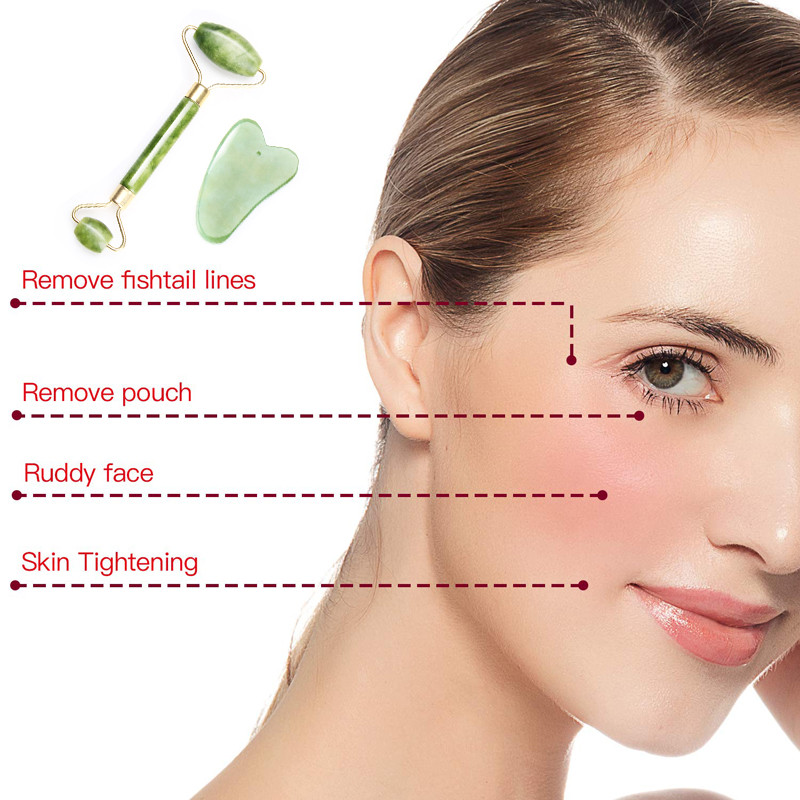 Darsonval Natural Facial Beauty Masszázseszköz Jade Roller Arcmasszírozó Karcsúsító Jade Masszírozó
