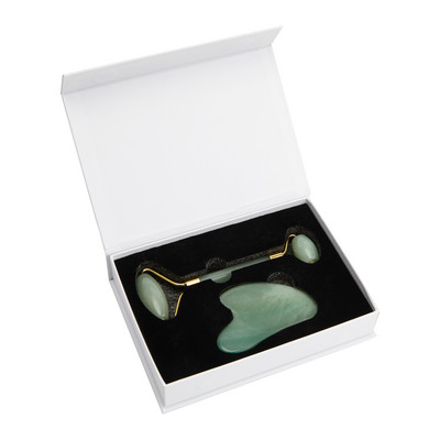 Natural Jade Roller Gua Sha Set Arc karcsúsító masszírozó arcra Jade Stone ránctalanító arc lifting bőrápoló eszközkészlet