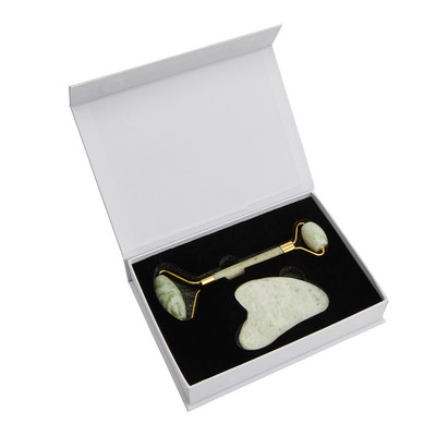 Natural Jade Roller Gua Sha Set Arc karcsúsító masszírozó arcra Jade Stone ránctalanító arc lifting bőrápoló eszközkészlet