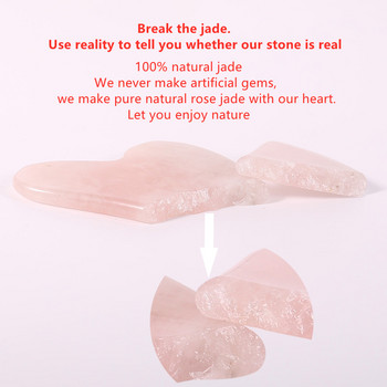 Τριών τεμαχίων Facial Massager Natural Rose Quartz Roller Face Lifting Skin Care Σετ μάσκας απόξεσης Jade Roller Jade Brush Skin Care