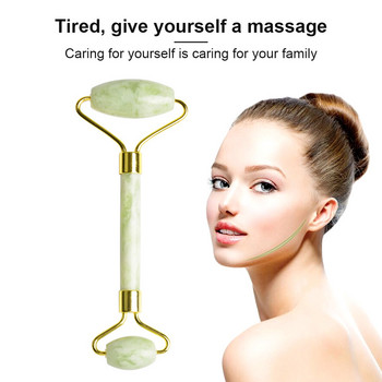Естествен нефритов ролков масажор за валяк за лице Gua Sha Jade Stone Face Massager Anti-wrinkle Lift Красота на лицето Инструменти за грижа за кожата