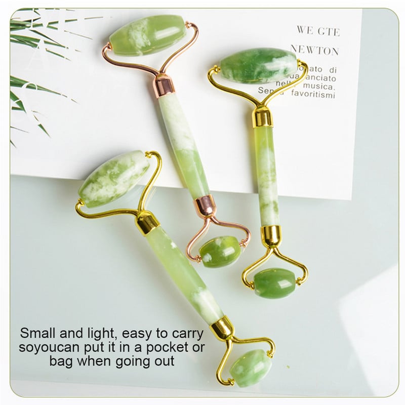 Természetes Jade görgős masszírozó archengerhez Gua Sha Jade Stone arcmasszírozó Ránctalanító Lift Arc Szépség Bőrápoló eszközök