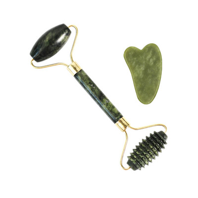 Masszírozó arcra Jade Roller GuaSha Deszkakészlet Természetes Arc Gouache Kaparó Test Hát Szépség Bőrápolás Karcsúbb Masszírozó Henger