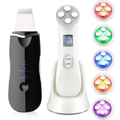 Ultrahangos arc mitesszer eltávolító pórustisztító arc súroló USB permetező testporlasztó 5 az 1-ben EMS RF rádiófrekvenciás gép