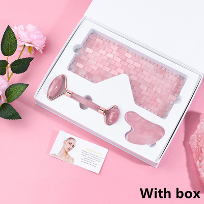 Masca pentru ochi din jad Masaj facial natural Jad Roller Jad Jad Melon Set Nisip Piatra naturala Lifting facial Instrument de masaj facial