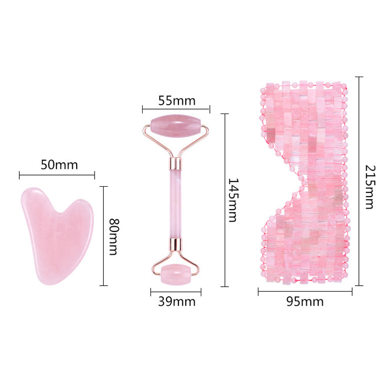 Masca pentru ochi din jad Masaj facial natural Jad Roller Jad Jad Melon Set Nisip Piatra naturala Lifting facial Instrument de masaj facial