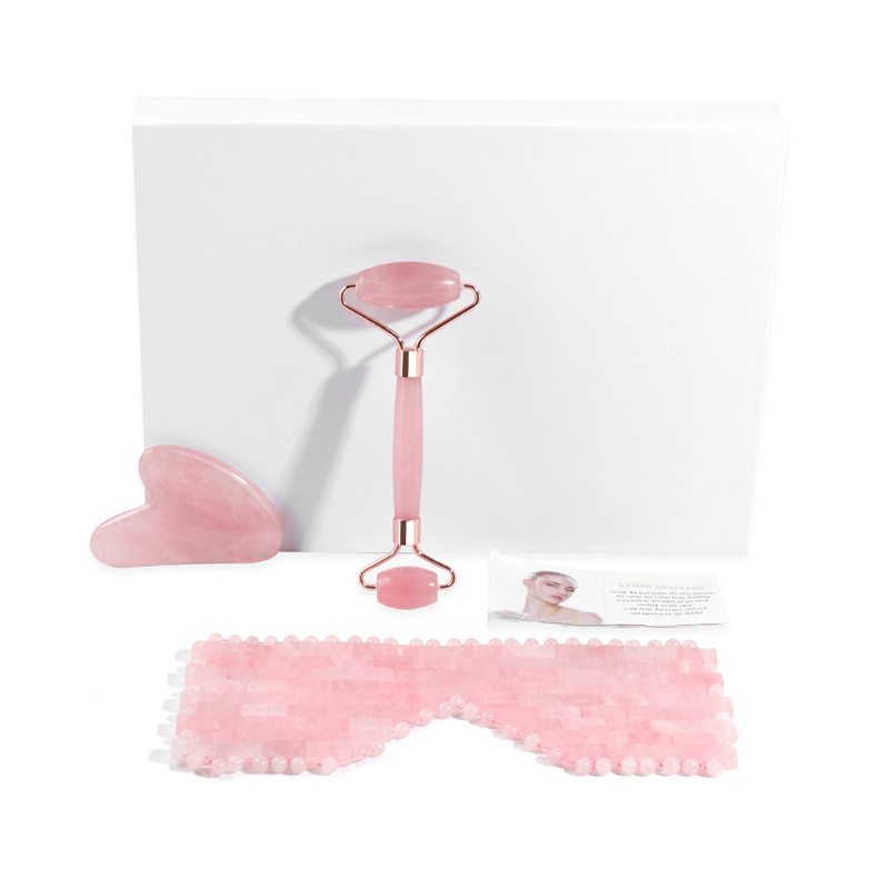 Masca pentru ochi din jad Masaj facial natural Jad Roller Jad Jad Melon Set Nisip Piatra naturala Lifting facial Instrument de masaj facial