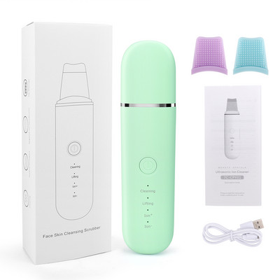 Ultrahangos bőrradír vibrációs arc spatula mitesszer eltávolító arcradír lapát Tiszta kavitációs peeling arc lifting