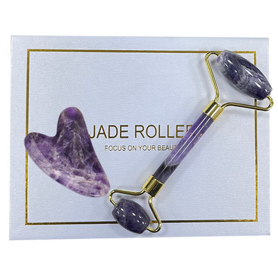 Jade Roller & Gua Sha arcra arc szépség masszázs bőrápoló eszköz a szemhez és enyhíti a finom vonalakat és ráncokat