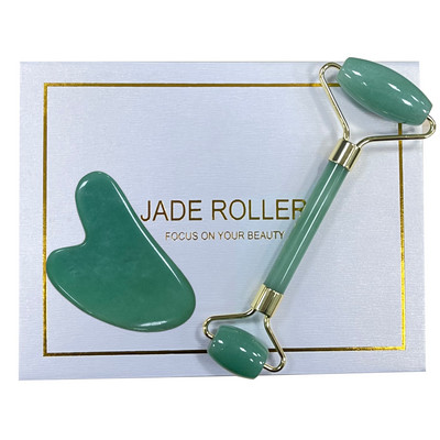 Jade Roller & Gua Sha arcra arc szépség masszázs bőrápoló eszköz a szemhez és enyhíti a finom vonalakat és ráncokat