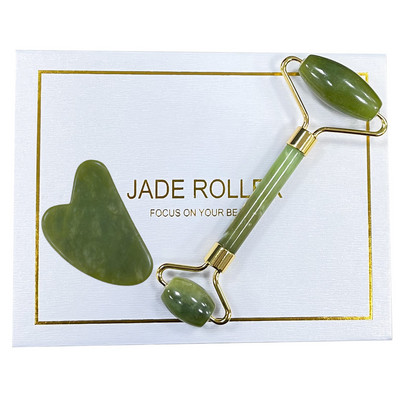 Jade Roller & Gua Sha arcra arc szépség masszázs bőrápoló eszköz a szemhez és enyhíti a finom vonalakat és ráncokat