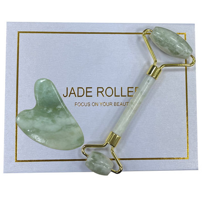 Jade Roller & Gua Sha arcra arc szépség masszázs bőrápoló eszköz a szemhez és enyhíti a finom vonalakat és ráncokat