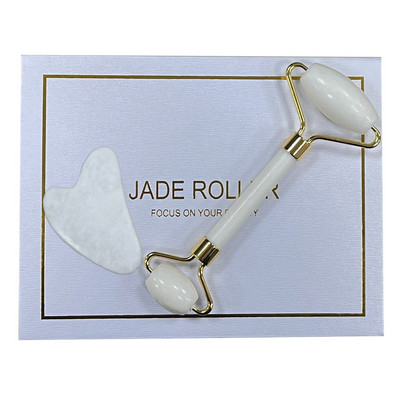 Jade Roller & Gua Sha arcra arc szépség masszázs bőrápoló eszköz a szemhez és enyhíti a finom vonalakat és ráncokat